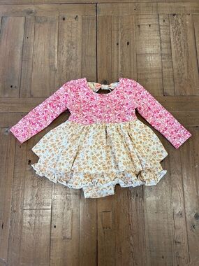 SweetHoney ditzy floral body suit twirl dress 18 months bows ruffles
